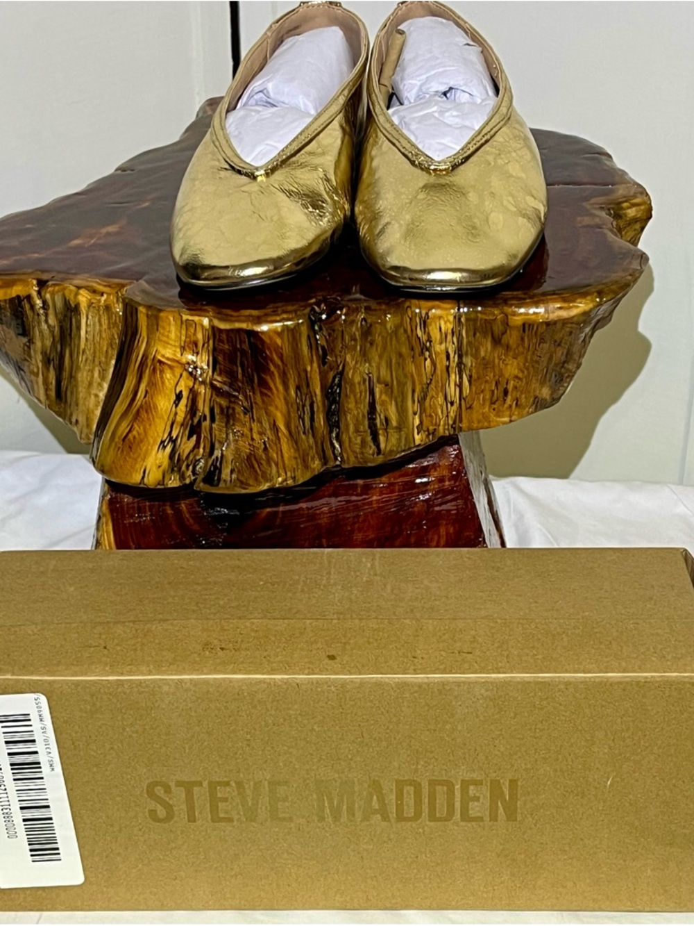 NIB! Steve Madden Leni Metallic Gold Slip-On Ballet Flats Wo 6.5